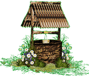 Gif animé puit fleurs